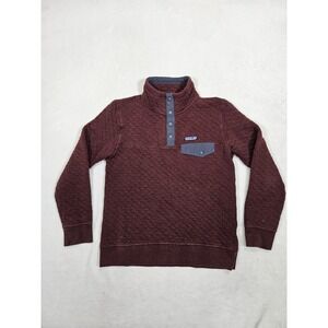 Patagonia Organic Cotton Quilted Snap-T Women's S Pullover Sweatshirt Purple
